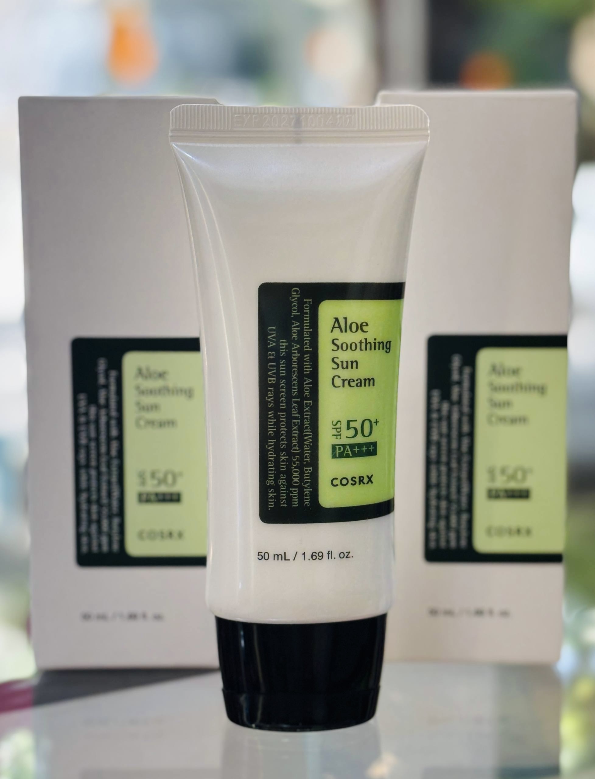 کرم ضدآفتاب تسکین دهنده آلوئه ورا کوزارکس| +++COSRX Aloe Soothing Sun Cream SPF 50+ PA